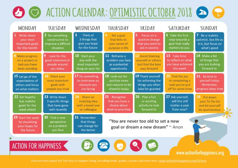 Action for Happiness Calendar